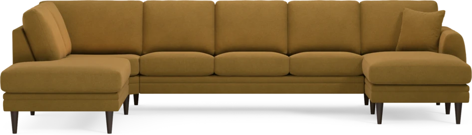 Eden - 3-sits soffa med divan vänster och schäslong höger - Gul