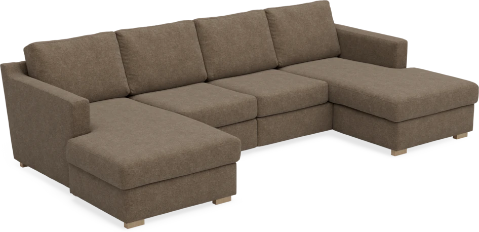 Friday - 2-sits soffa med två schäslonger - Brun
