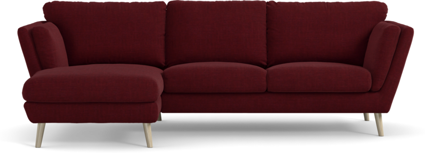 Madison Lux - 2-sits soffa med schäslong vänster - Röd