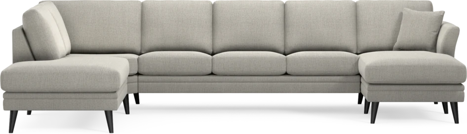 Eden - 3-sits soffa med divan vänster och schäslong höger - Grå