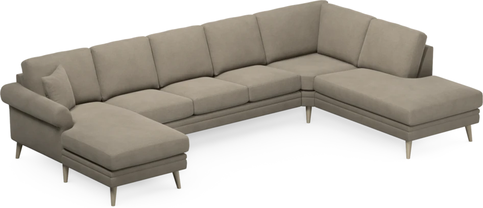 Eden - 3-sits soffa med schäslong vänster och divan höger - Beige