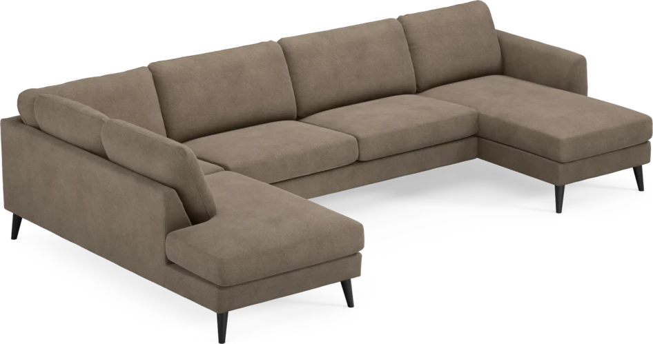 Bridge - 3-sits soffa med divan vänster och schäslong höger - Brun