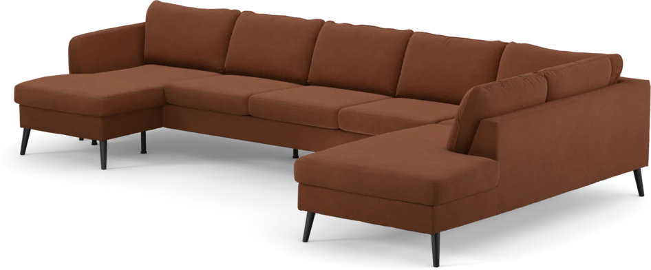 County - 4-sits soffa med schäslong vänster och divan höger - Orange