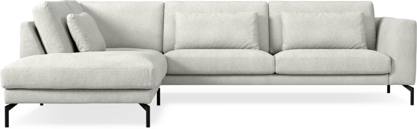 Willow - 3-sits soffa med divan vänster, fast klädsel - Vit