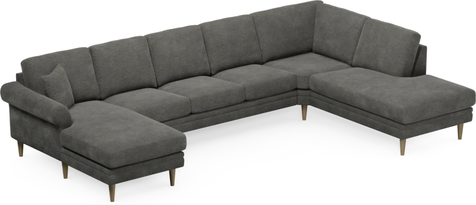 Eden - 3-sits soffa med schäslong vänster och divan höger - Grå