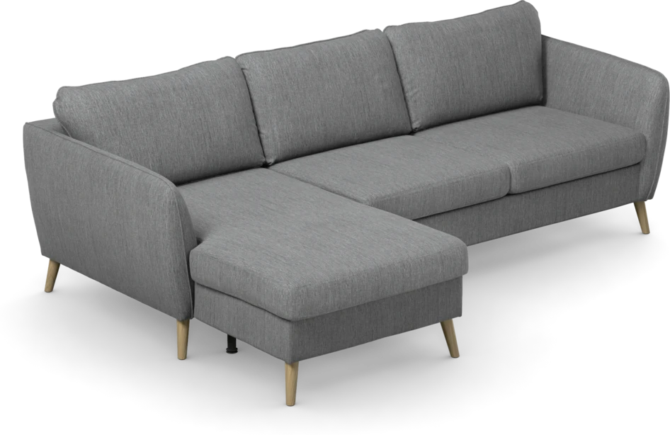County - 3-sits soffa med flyttbar schäslong - Grå