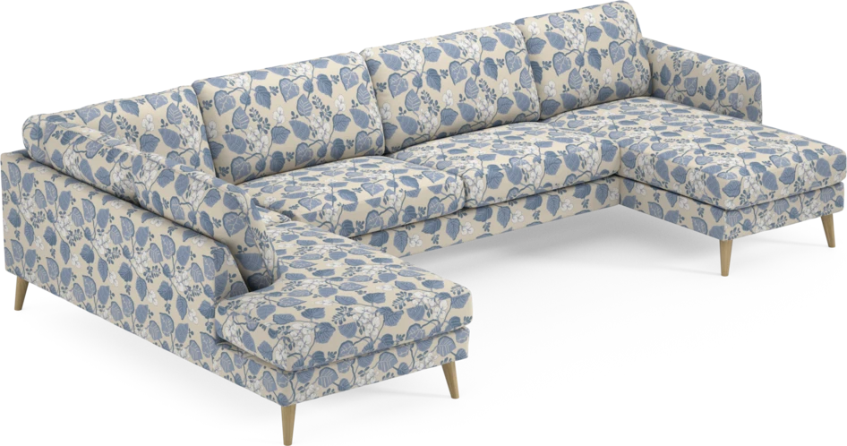 Bridge - 3-sits soffa med divan vänster och schäslong höger - Blå