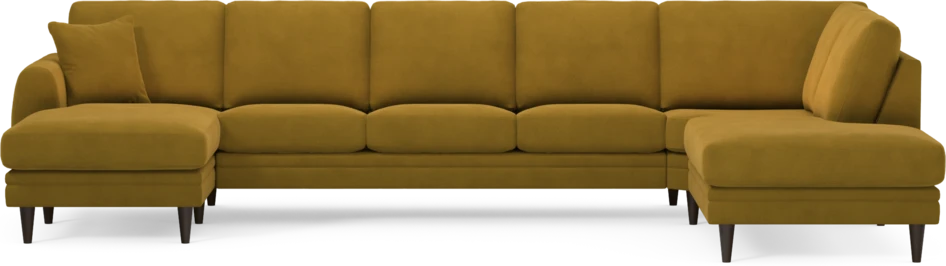 Eden - 3-sits soffa med schäslong vänster och divan höger - Gul