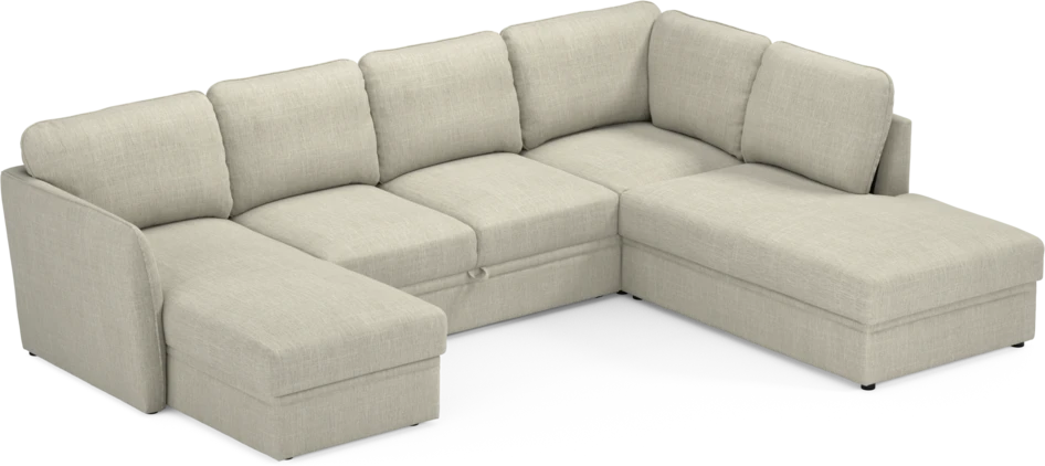 Öland - Bäddsoffa med schäslong vänster och divan höger - Beige