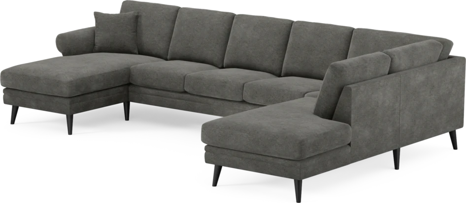 Eden - 3-sits soffa med schäslong vänster och divan höger - Grå