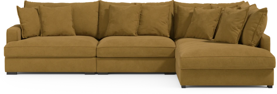 Rossi - 3-sits soffa med divan höger - Gul