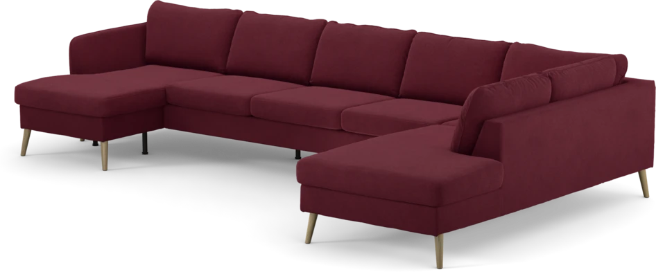 County - 4-sits soffa med schäslong vänster och divan höger - Röd