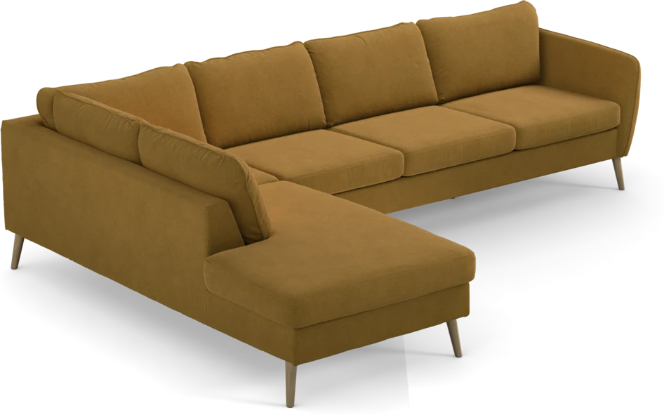 County - 3-sits soffa med divan vänster - Gul