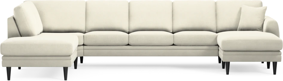 Eden - 3-sits soffa med divan vänster och schäslong höger - Vit