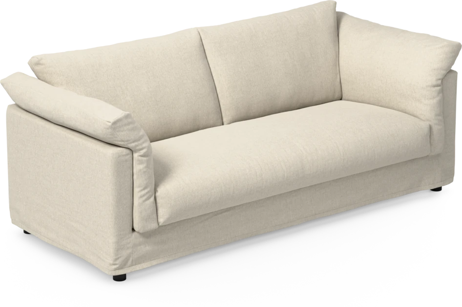 Cherrie - 2,5-sits soffa, hel dyna och kappa - Beige