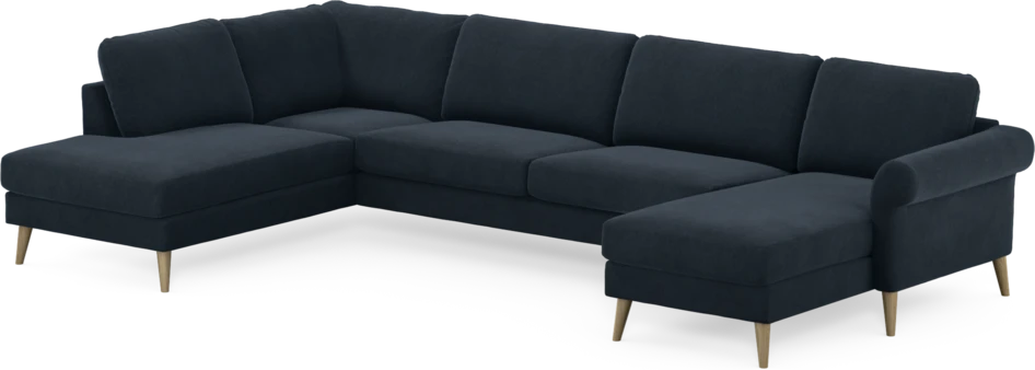 Bridge - 3-sits soffa med divan vänster och schäslong höger - Blå