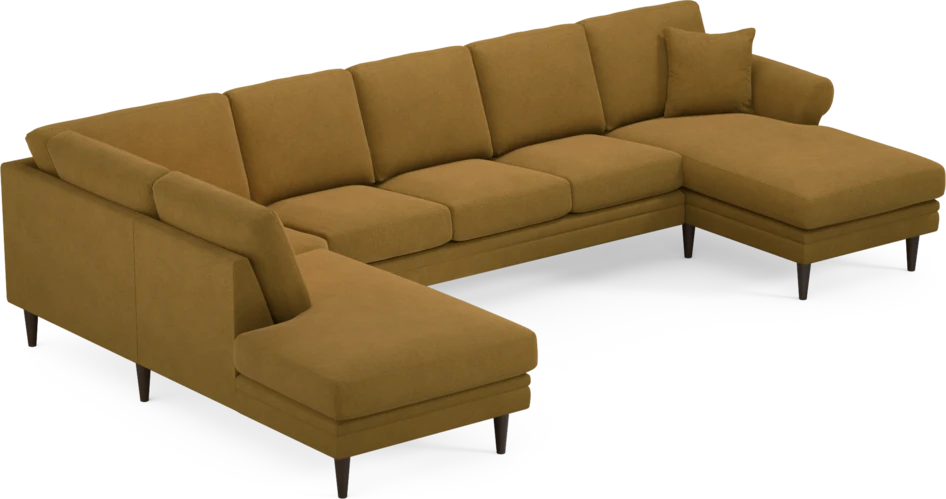 Eden - 3-sits soffa med divan vänster och schäslong höger - Gul