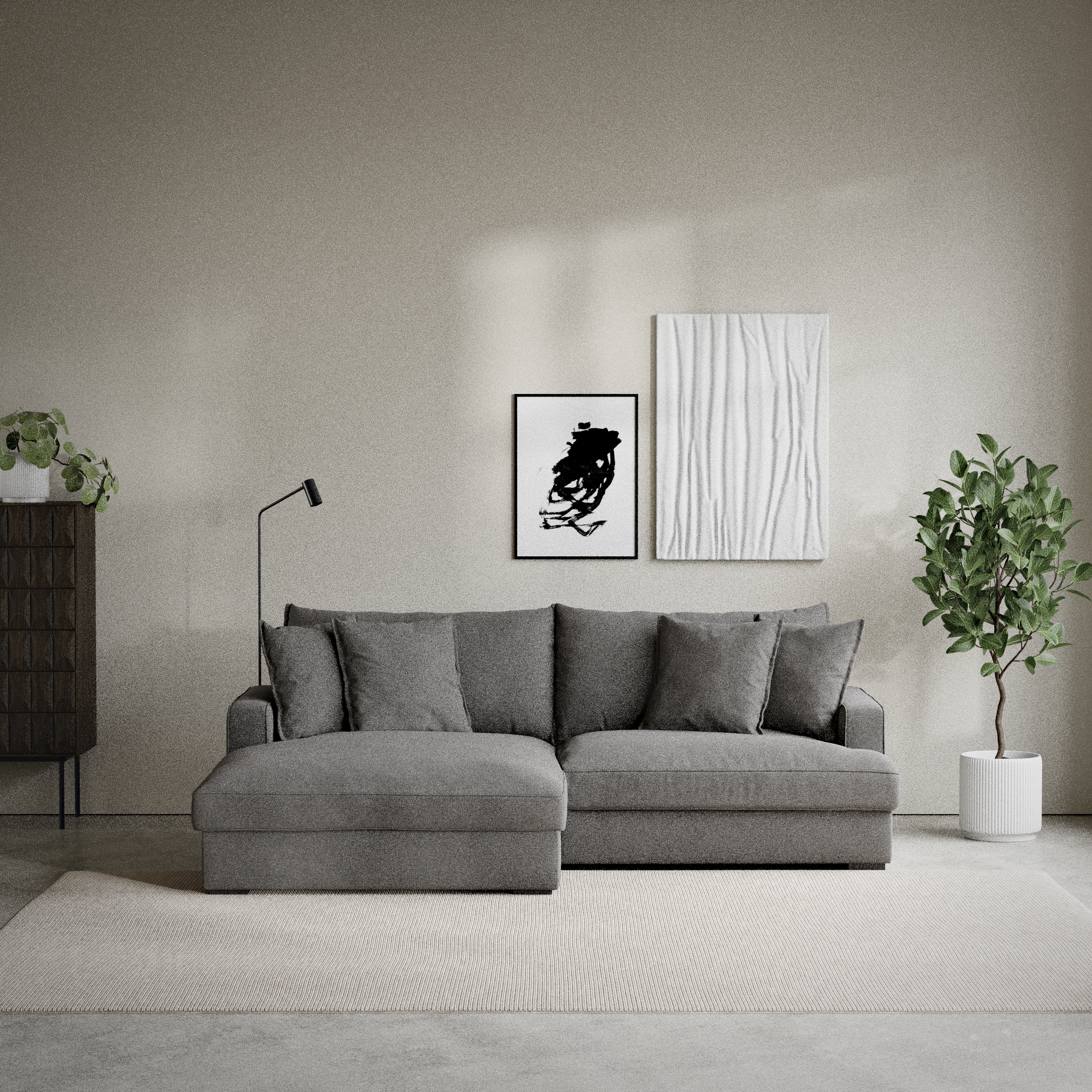 Mila, 2-sits soffa med schäslong XL vänster