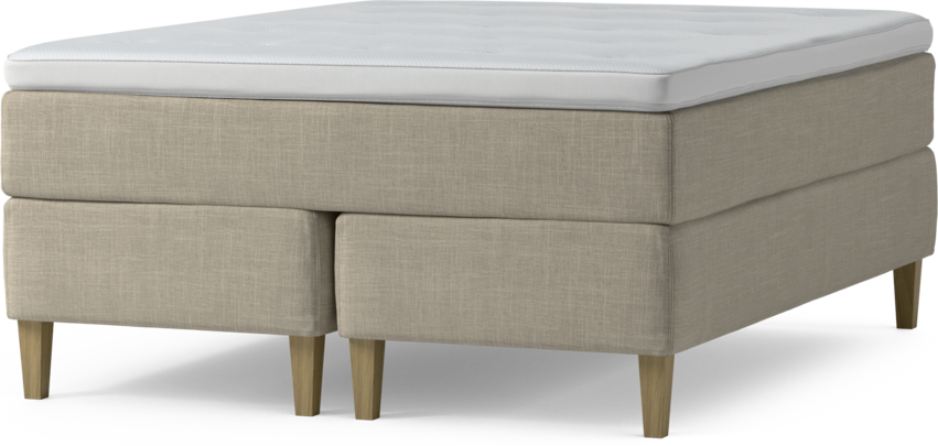 Delux Dream - Kontinentalsäng, dubbelsäng med bäddmadrass och sängben - Beige