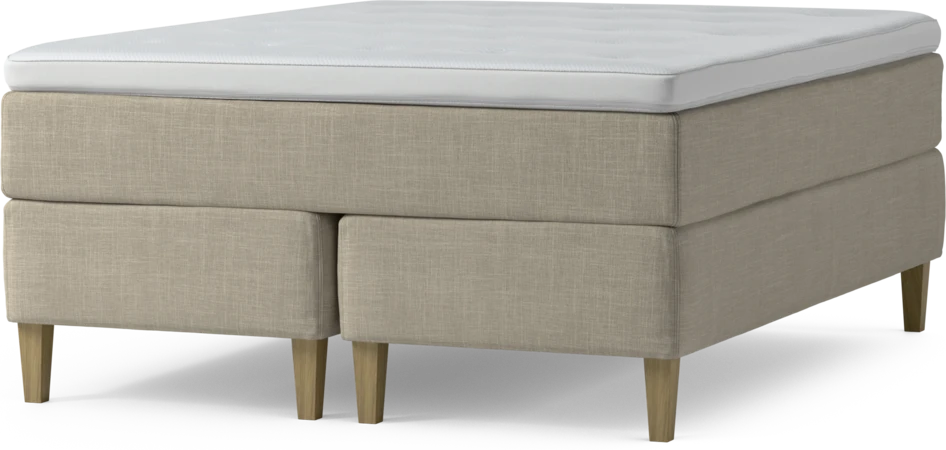 Delux Exclusive - Kontinentalsäng, dubbelsäng med bäddmadrass och sängben - Beige