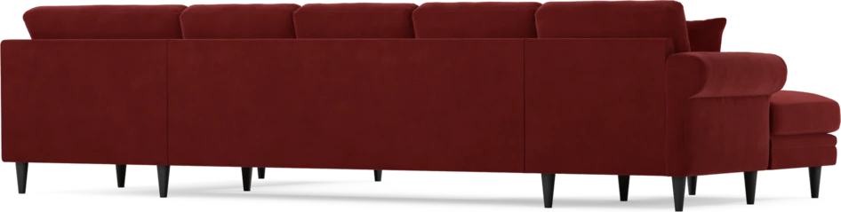 Eden - 3-sits soffa med schäslong vänster och divan höger - Röd