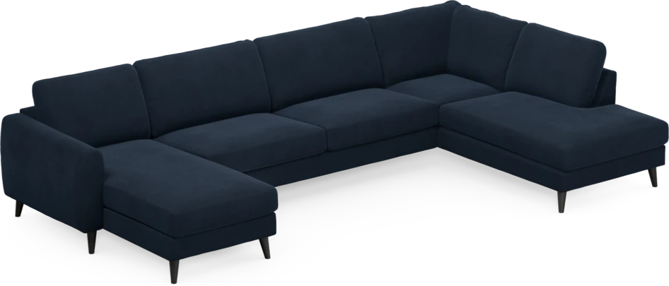 Bridge - 3-sits soffa med schäslong vänster och divan höger - Blå