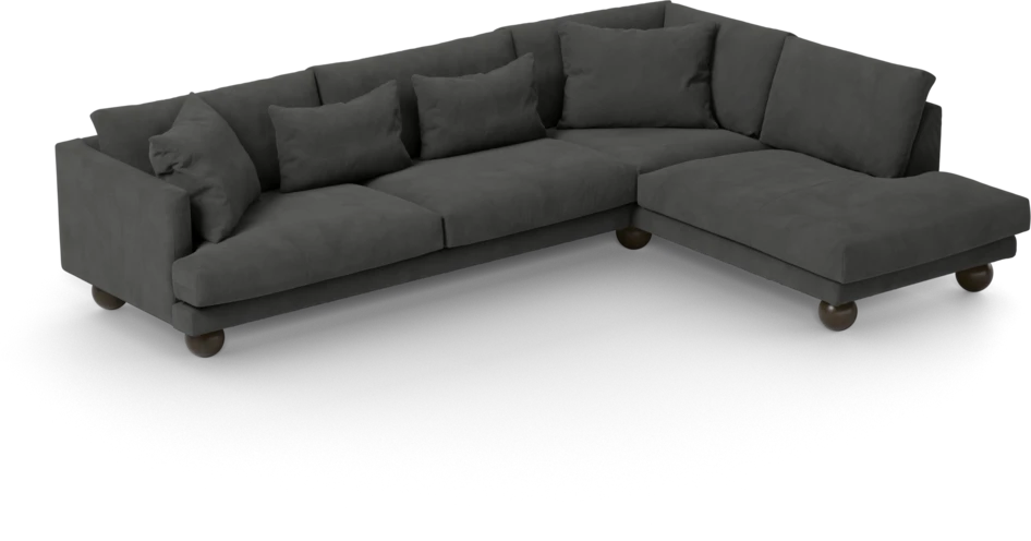 Harper - 3-sits soffa med divan höger - Grå