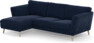 Madison Lux - 2-sits soffa med schäslong vänster - Blå