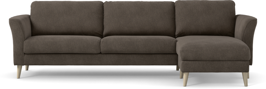 Bridge - 3-sits soffa med schäslong höger - Gul