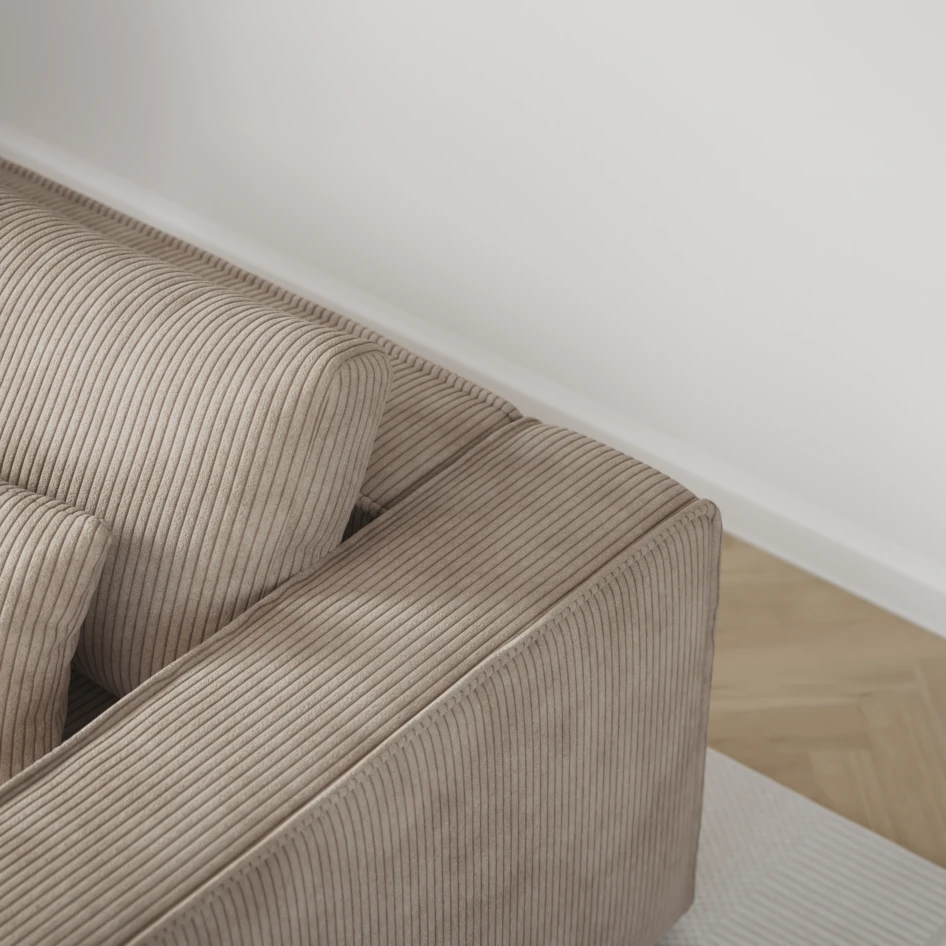 Ide - Bäddsoffa 3-sits med schäslong vänster - Beige