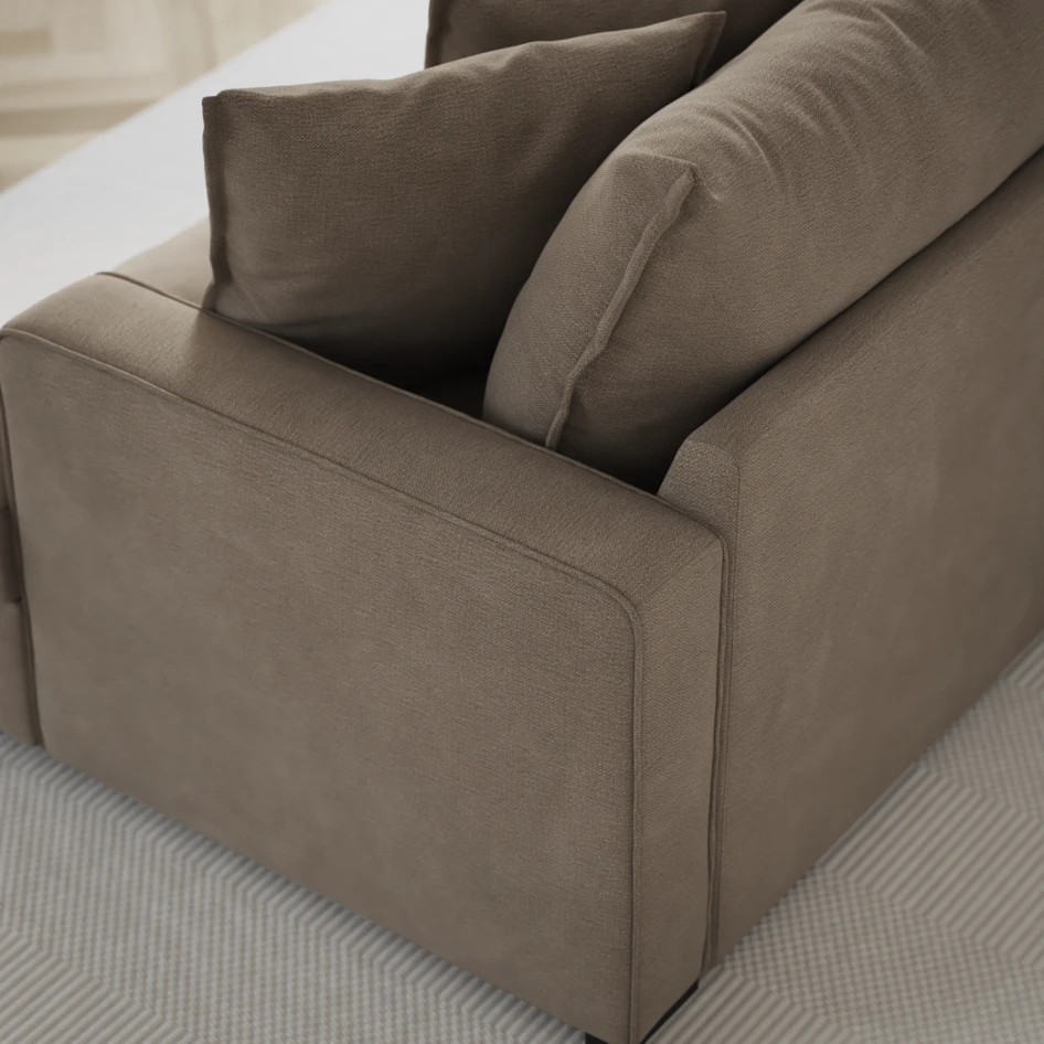 Mila - 3-sits soffa, hel dyna - Beige
