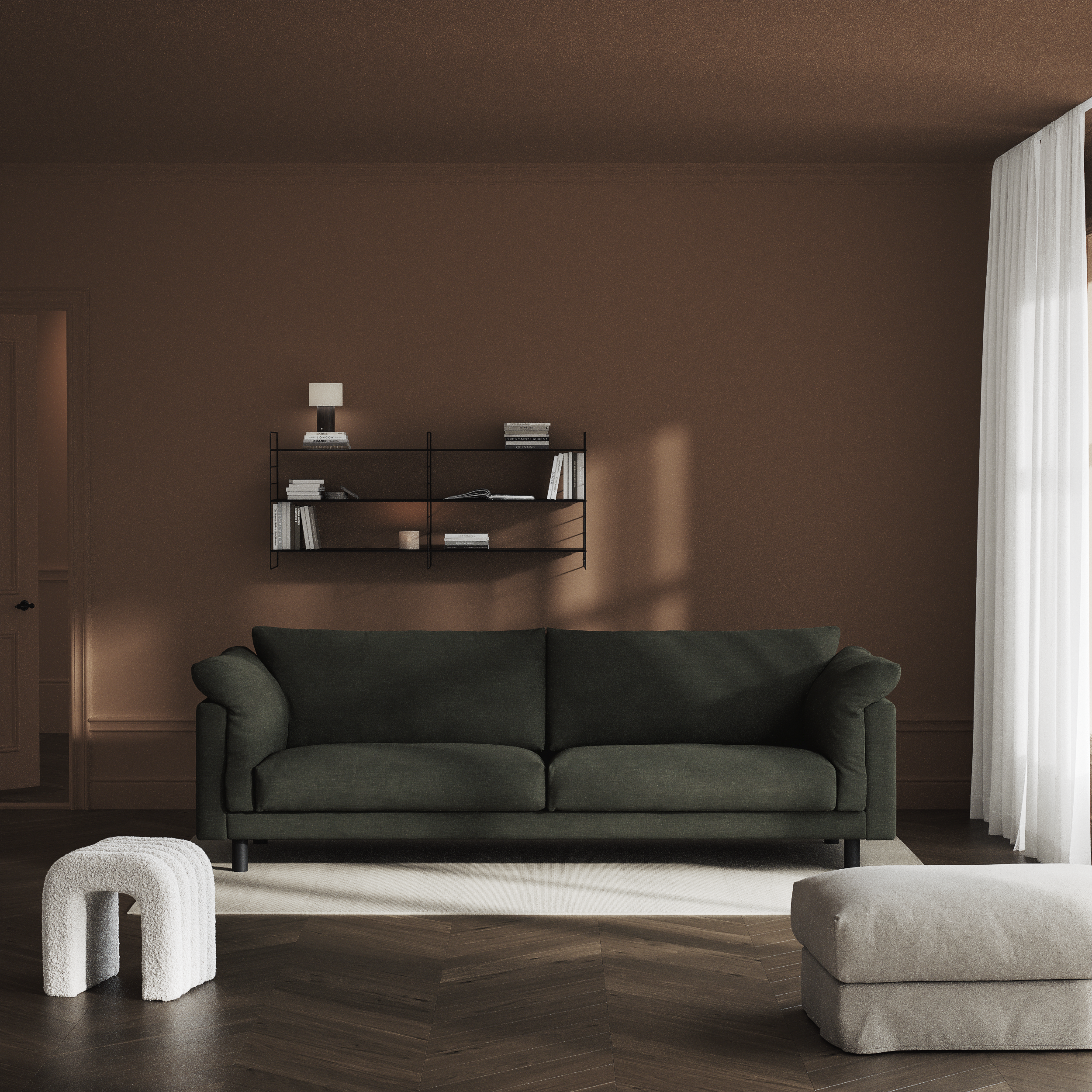 Cherrie - 4-sits soffa, fast klädsel - inspiration