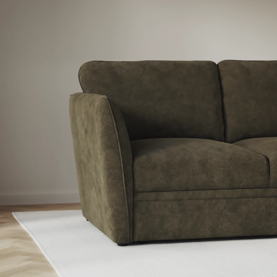 Öland - Bäddsoffa med schäslong vänster och divan höger - Grön