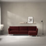 Bridge - 3-sits soffa med schäslong höger - Röd