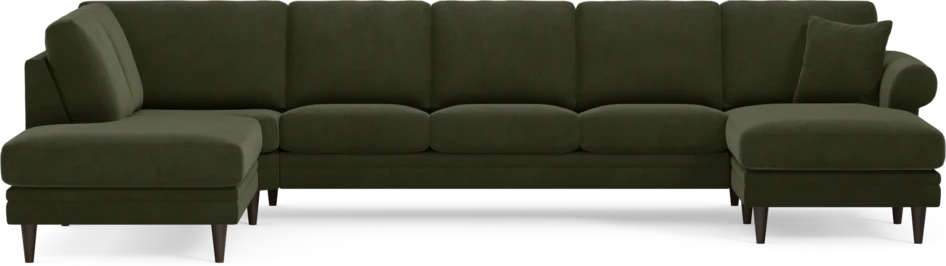 Eden - 3-sits soffa med divan vänster och schäslong höger - Grön