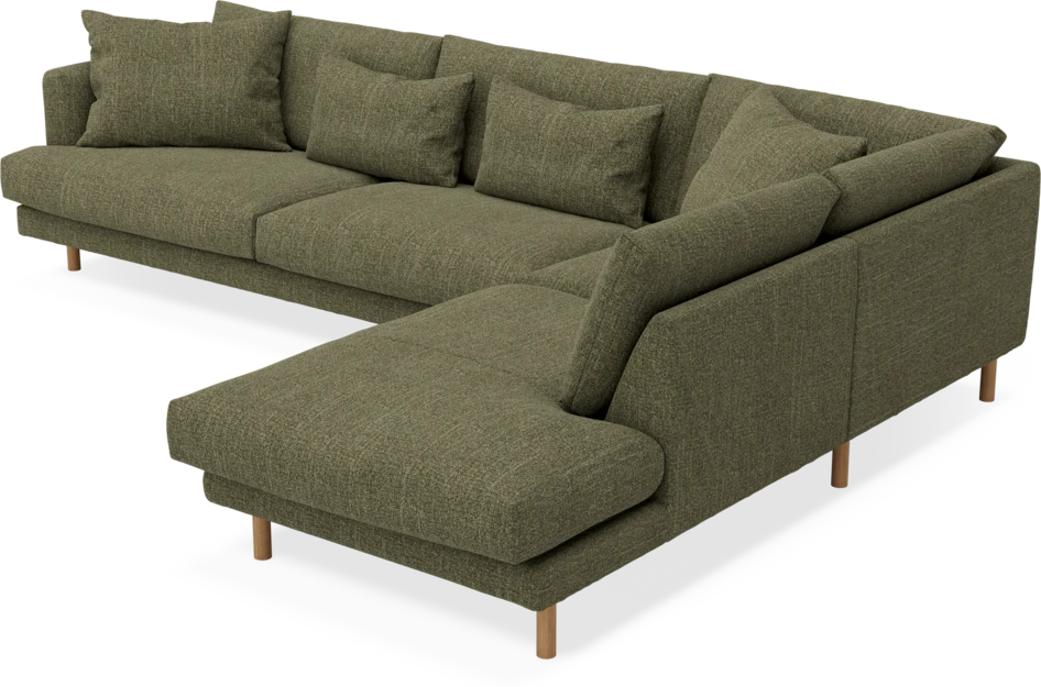 Harper - 3-sits soffa med divan höger - Grön