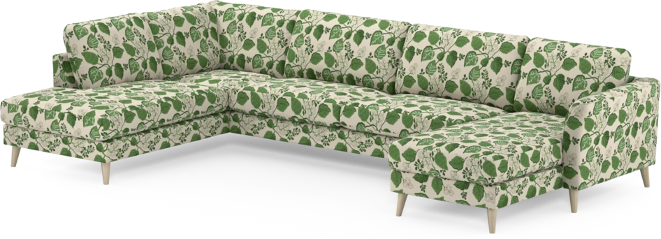Bridge - 3-sits soffa med divan vänster och schäslong höger - Grön