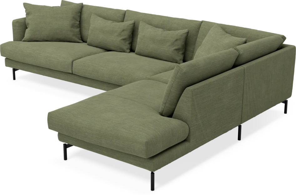 Harper - 3-sits soffa med divan höger - Grön
