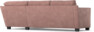 Friday - 2,5-sits soffa med divan höger - Rosa