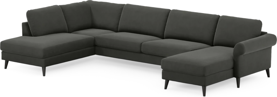 Bridge - 3-sits soffa med divan vänster och schäslong höger - Grå