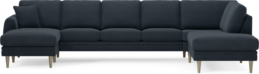 Eden - 3-sits soffa med schäslong vänster och divan höger - Blå