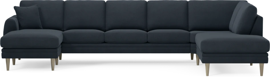 Eden - 3-sits soffa med schäslong vänster och divan höger - Blå
