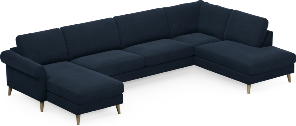 Bridge - 3-sits soffa med schäslong vänster och divan höger - Blå