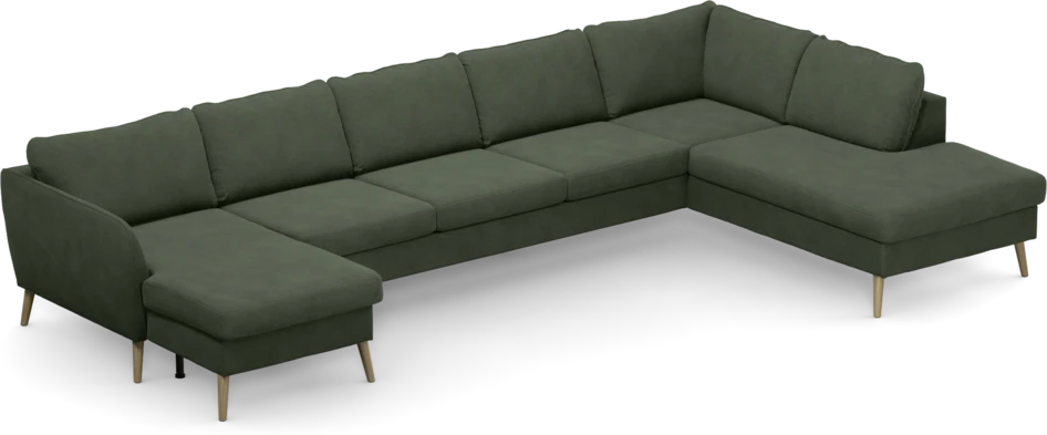 County - 4-sits soffa med schäslong vänster och divan höger - Grön