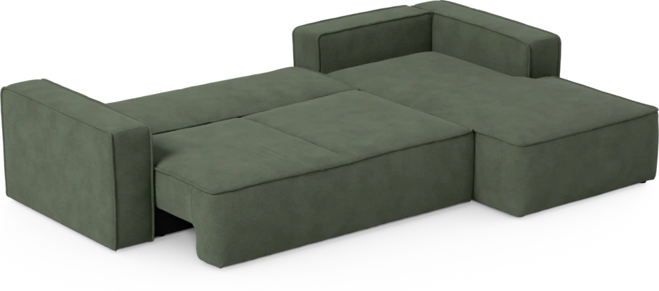 Ide - Bäddsoffa 3-sits med schäslong höger - Grön