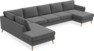 County - 4-sits soffa med divan vänster och schäslong höger - Grå
