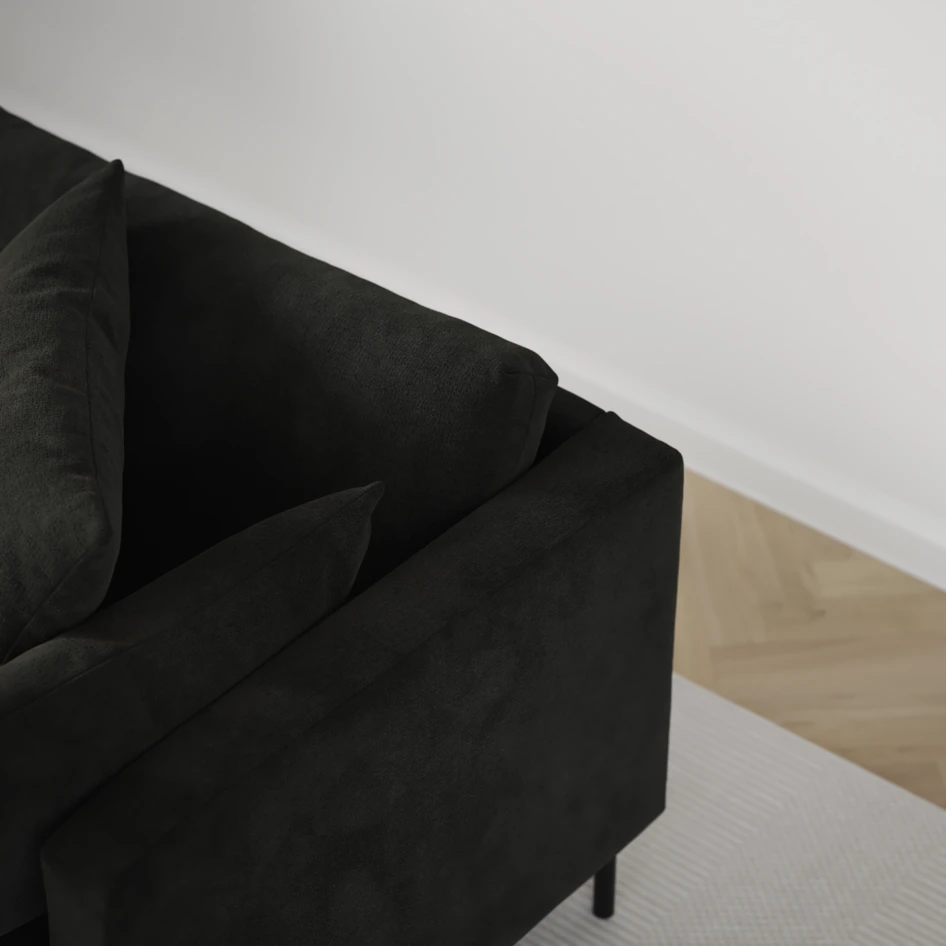 Harper - 3-sits soffa - Svart