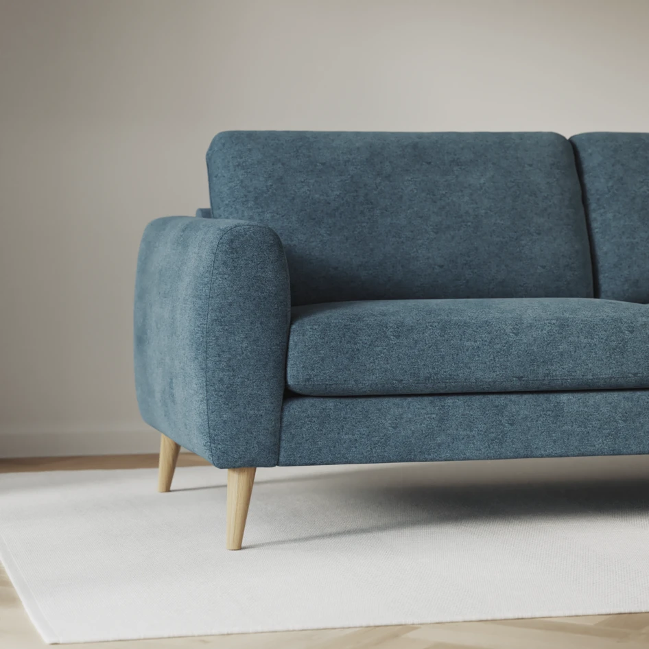 Bridge - 3-sits soffa med schäslong vänster och divan höger - Blå