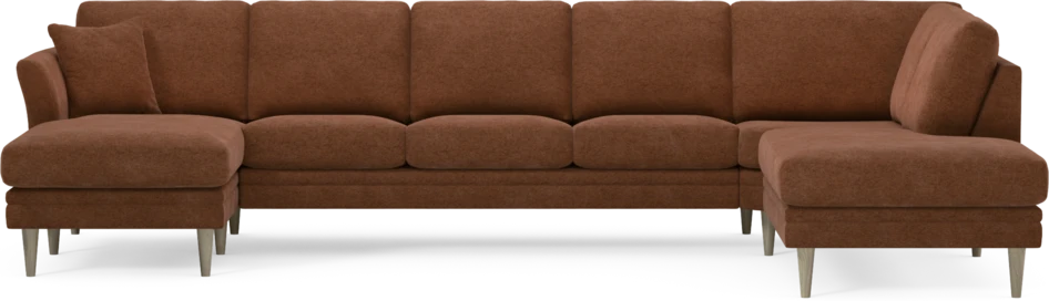 Eden - 3-sits soffa med schäslong vänster och divan höger - Orange