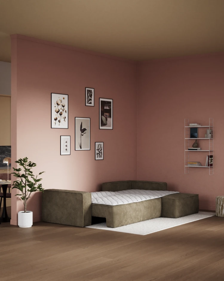 Ide - Bäddsoffa 3-sits med schäslong höger - inspiration